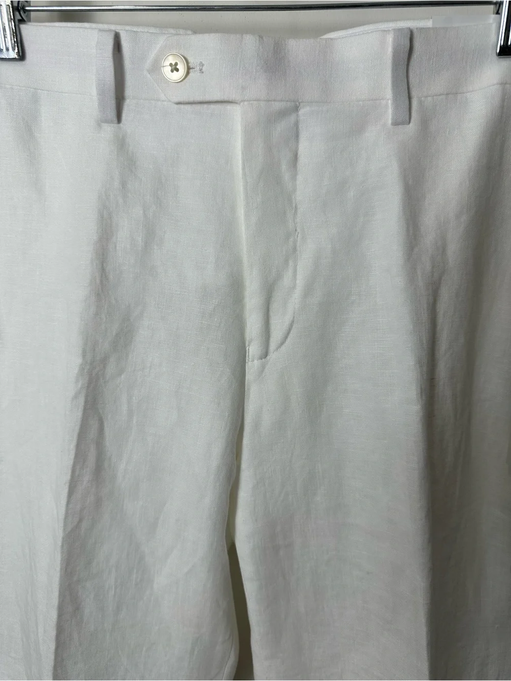 Lauren by Ralph Lauren Edgewood White Men's Linen Pants - 36x29
